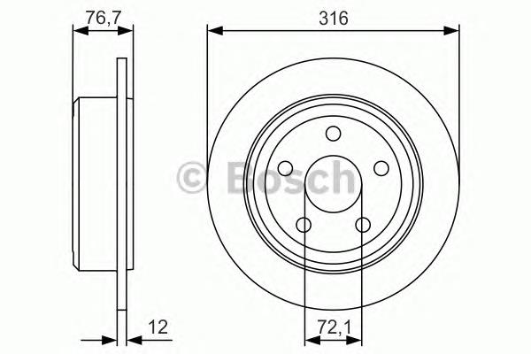 Disco de freno trasero 0986479R08 Bosch
