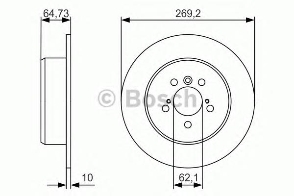 Disco de freno trasero 0986479R00 Bosch