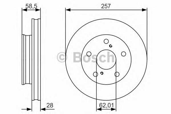 Freno de disco delantero 0986479R53 Bosch