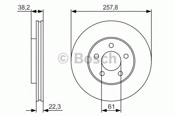 Freno de disco delantero 0986479R56 Bosch