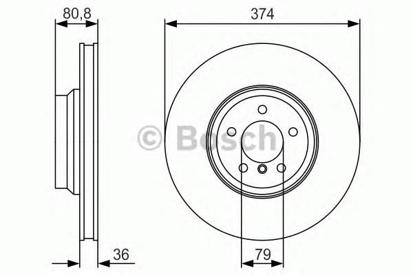 Freno de disco delantero 0986479R35 Bosch