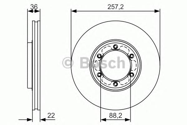 0986479R42 Bosch disco de freno delantero