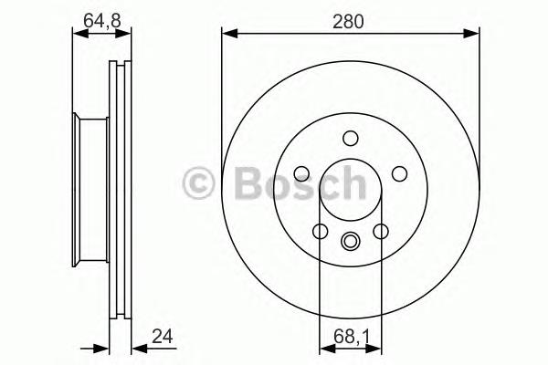 0986479S80 Bosch freno de disco delantero