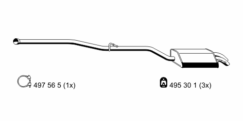Comprar A2034907221 Mercedes Silenciador trasero