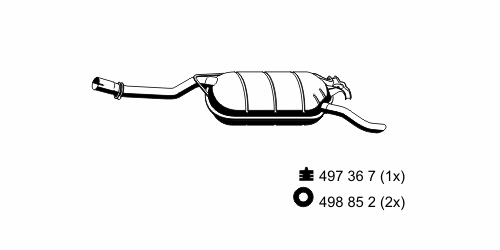 Silenciador trasero Mercedes A1244900315 precio, desde 91,37 EUR