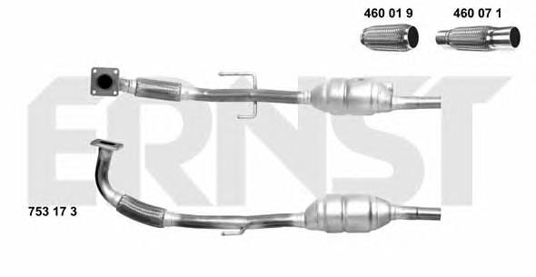 Tubo de admisión del silenciador de escape delantero BM90849H BM Catalysts