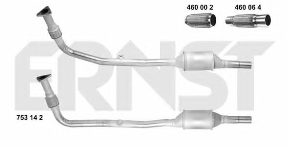 6N0253058RX VAG Silenciador, sección delantera