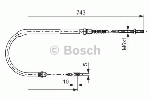 Cable de freno de mano trasero izquierdo 1987477566 Bosch