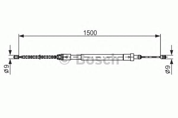 1987477581 Bosch cable de freno de mano trasero derecho