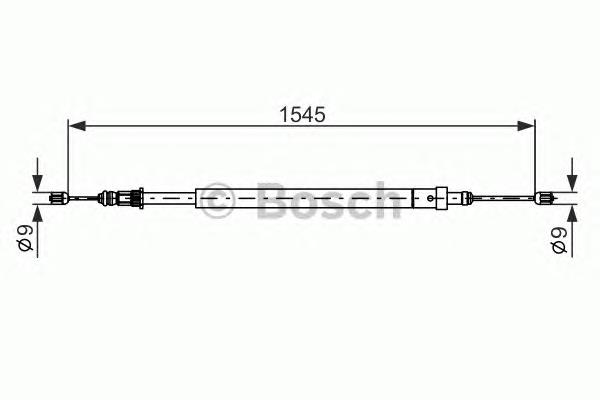 1987477583 Bosch cable de freno de mano trasero derecho