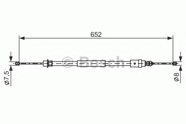 Cable de freno de mano trasero derecho 1987477579 Bosch