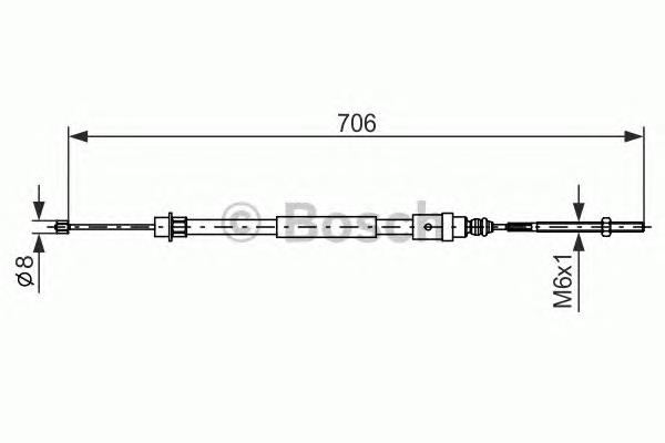 1987477578 Bosch cable de freno de mano trasero derecho/izquierdo