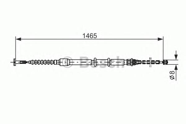 Cable de freno de mano trasero derecho 1987477551 Bosch