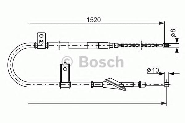 1987477613 Bosch cable de freno de mano trasero derecho