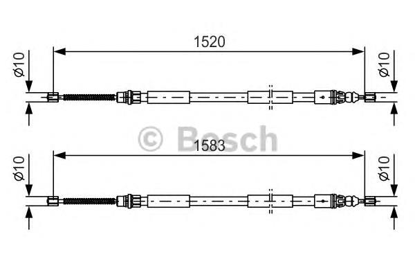 Cable de freno de mano trasero derecho/izquierdo 1987477616 Bosch