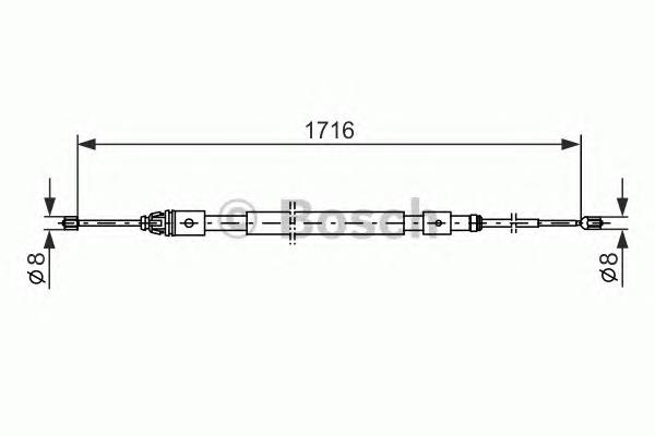 1987477599 Bosch cable de freno de mano trasero derecho/izquierdo