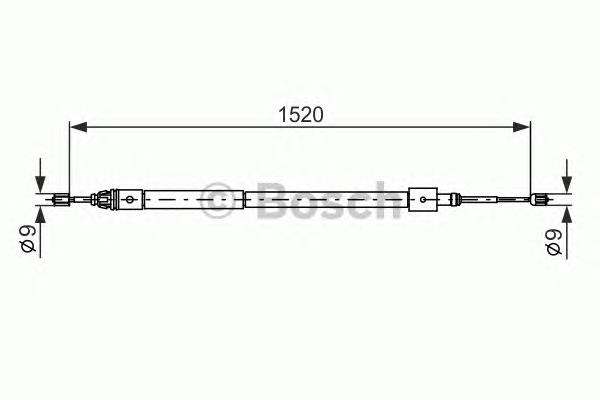 1987477585 Bosch cable de freno de mano trasero derecho