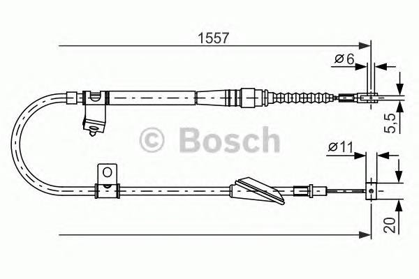 Cable de freno de mano trasero izquierdo 1987477609 Bosch