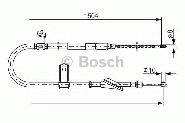 Cable de freno de mano trasero izquierdo 1987477611 Bosch