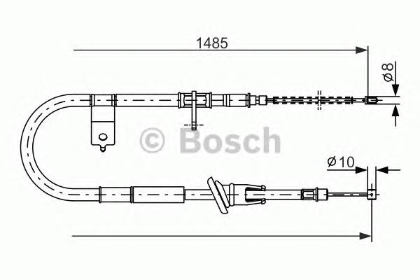 1987477612 Bosch cable de freno de mano trasero izquierdo