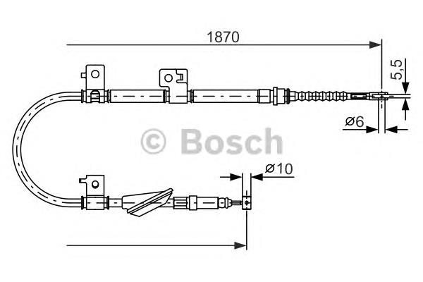 1987477602 Bosch cable de freno de mano trasero izquierdo