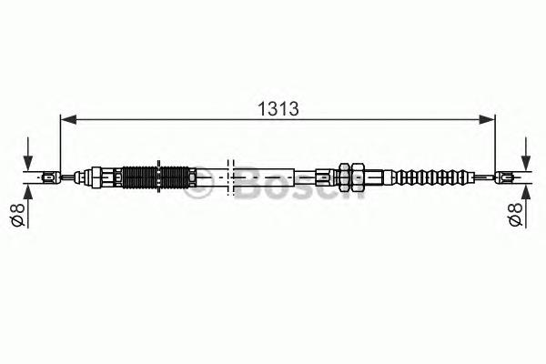 Cable de freno de mano trasero izquierdo 1987477441 Bosch