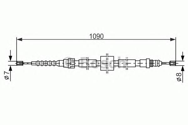 Cable de freno de mano trasero derecho/izquierdo 1987477464 Bosch