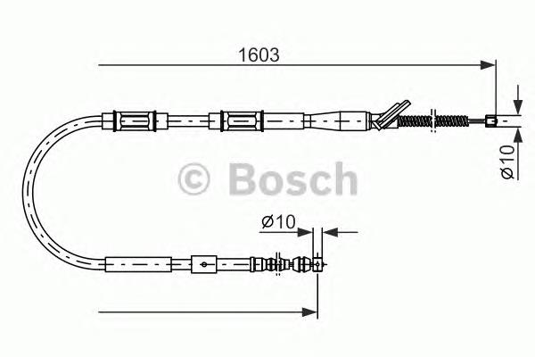 1987477409 Bosch cable de freno de mano trasero derecho