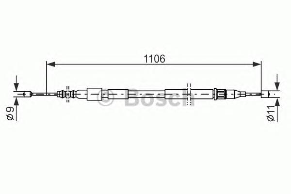 1987477529 Bosch cable de freno de mano trasero izquierdo