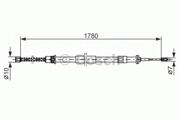 1987477486 Bosch cable de freno de mano trasero derecho/izquierdo