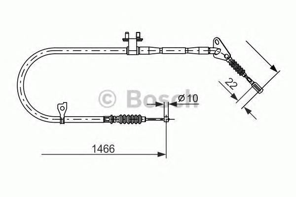 Cable de freno de mano trasero derecho 1987477492 Bosch