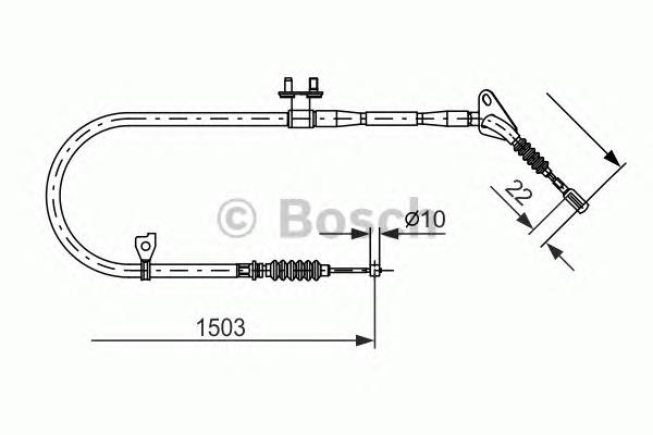 Cable de freno de mano trasero izquierdo 1987477493 Bosch