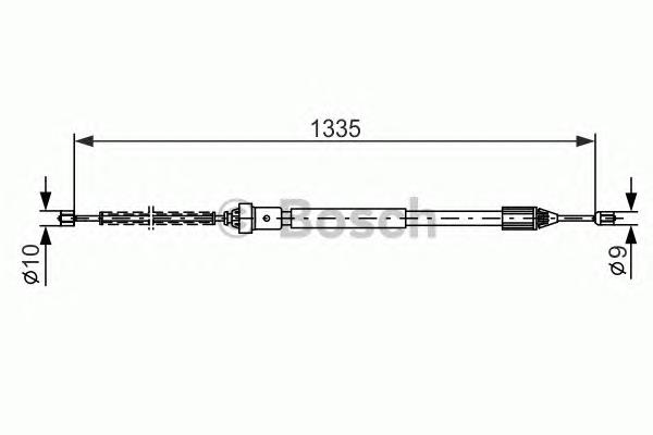 1987477783 Bosch cable de freno de mano trasero derecho