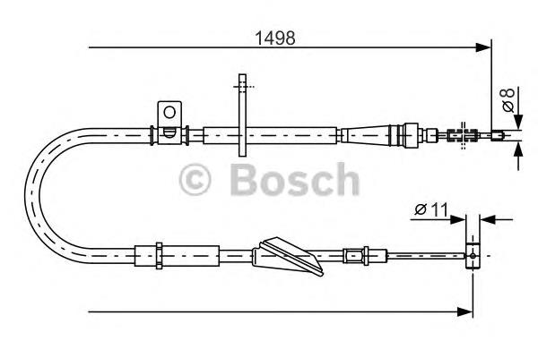 Cable de freno de mano trasero derecho 1987477772 Bosch