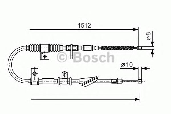1987477742 Bosch cable de freno de mano trasero derecho
