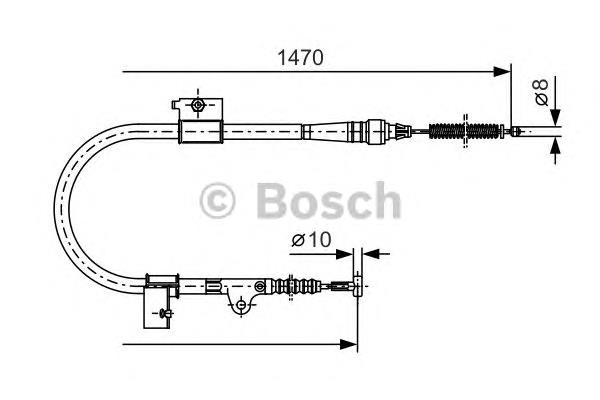 Cable de freno de mano trasero derecho 1987477757 Bosch