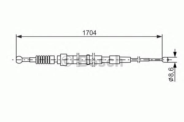 1987477818 Bosch cable de freno de mano trasero derecho/izquierdo