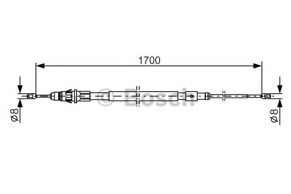 1987477823 Bosch cable de freno de mano trasero derecho/izquierdo