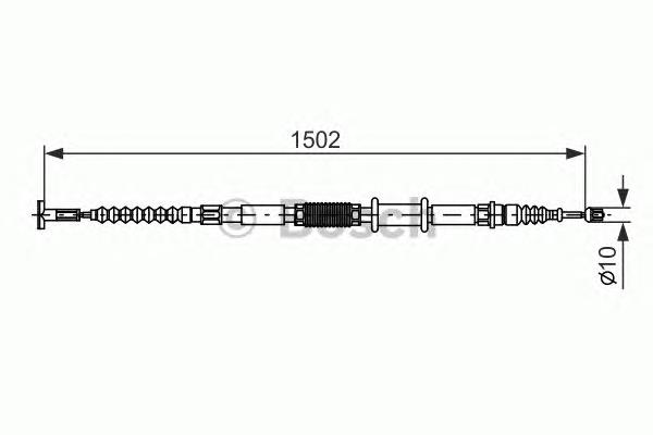 1987477824 Bosch cable de freno de mano trasero izquierdo