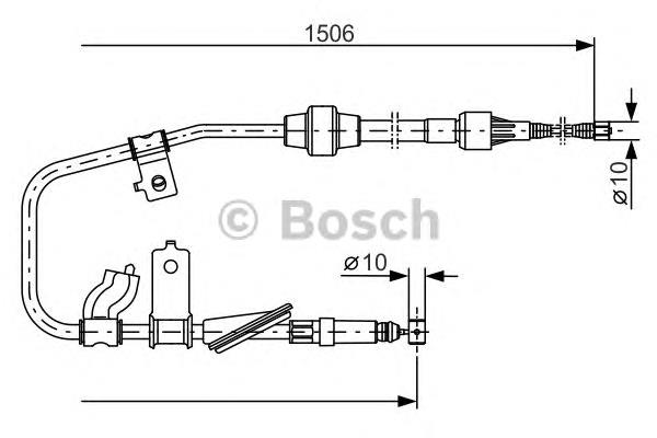 BKB1184 Borg&beck cable de freno de mano trasero izquierdo