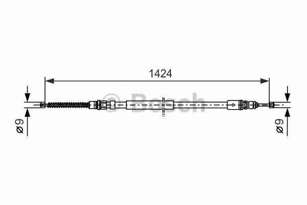 Cable de freno de mano trasero derecho 1987477665 Bosch