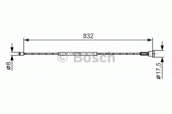 1987477661 Bosch cable de freno de mano trasero derecho