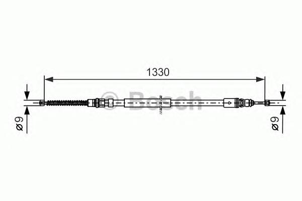 BKB2343 Borg&beck cable de freno de mano trasero izquierdo