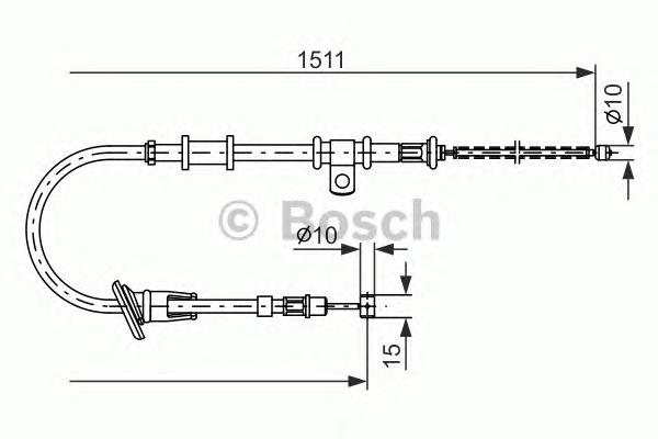 1 987 477 676 Bosch cable de freno de mano trasero izquierdo