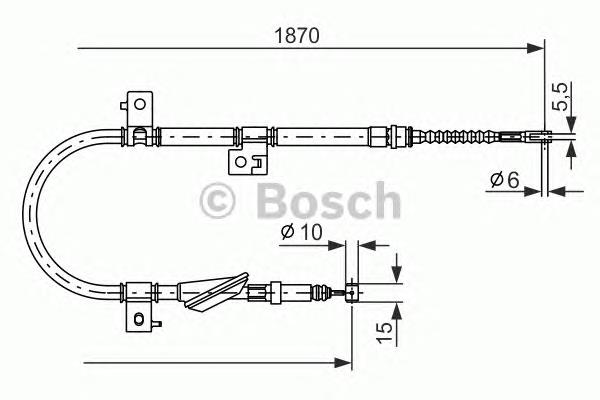 1987477673 Bosch cable de freno de mano trasero derecho