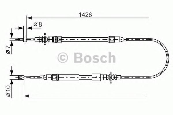 Cable de freno de mano trasero izquierdo 1987477670 Bosch