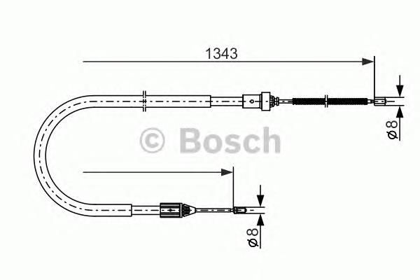 1987477641 Bosch cable de freno de mano trasero derecho