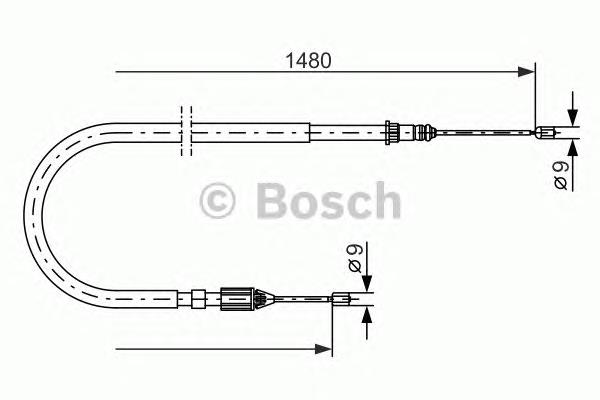 Cable de freno de mano trasero derecho 1987477653 Bosch