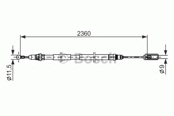 1987477714 Bosch cable de freno de mano trasero derecho