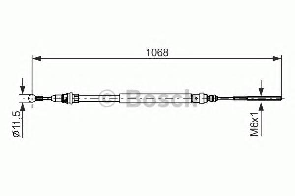 Cable de freno de mano trasero izquierdo 1987477713 Bosch